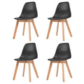 Black Plastic Dining Chairs 4 Pcs J9077