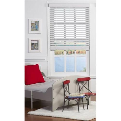 Cordless Faux Wood Blind White 44.5 x 72 in. H535399