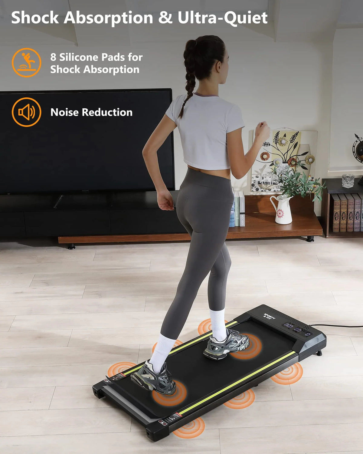 Portable Under Desk Treadmill with Remote Control, Grey S6180