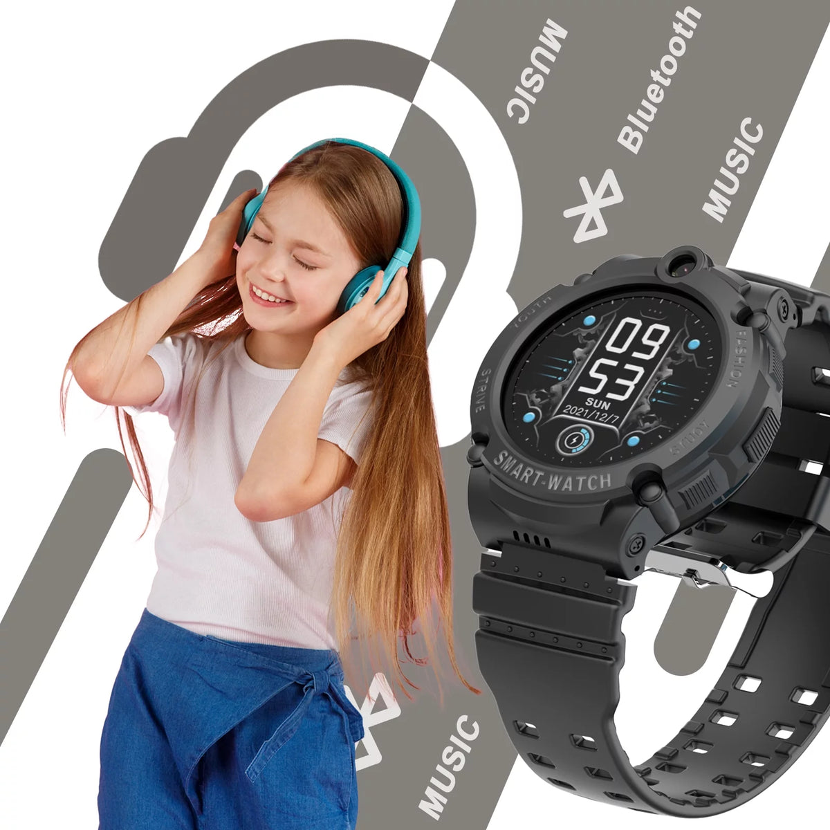 Black Smart Watch with 4G SIM GPS Video Call Pedometer X404