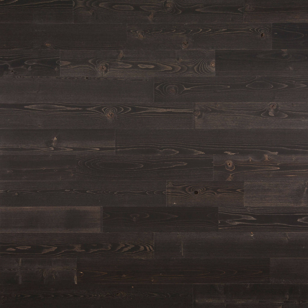 Peel and Stick Reclaimed Black Ice Wood Planks I8007