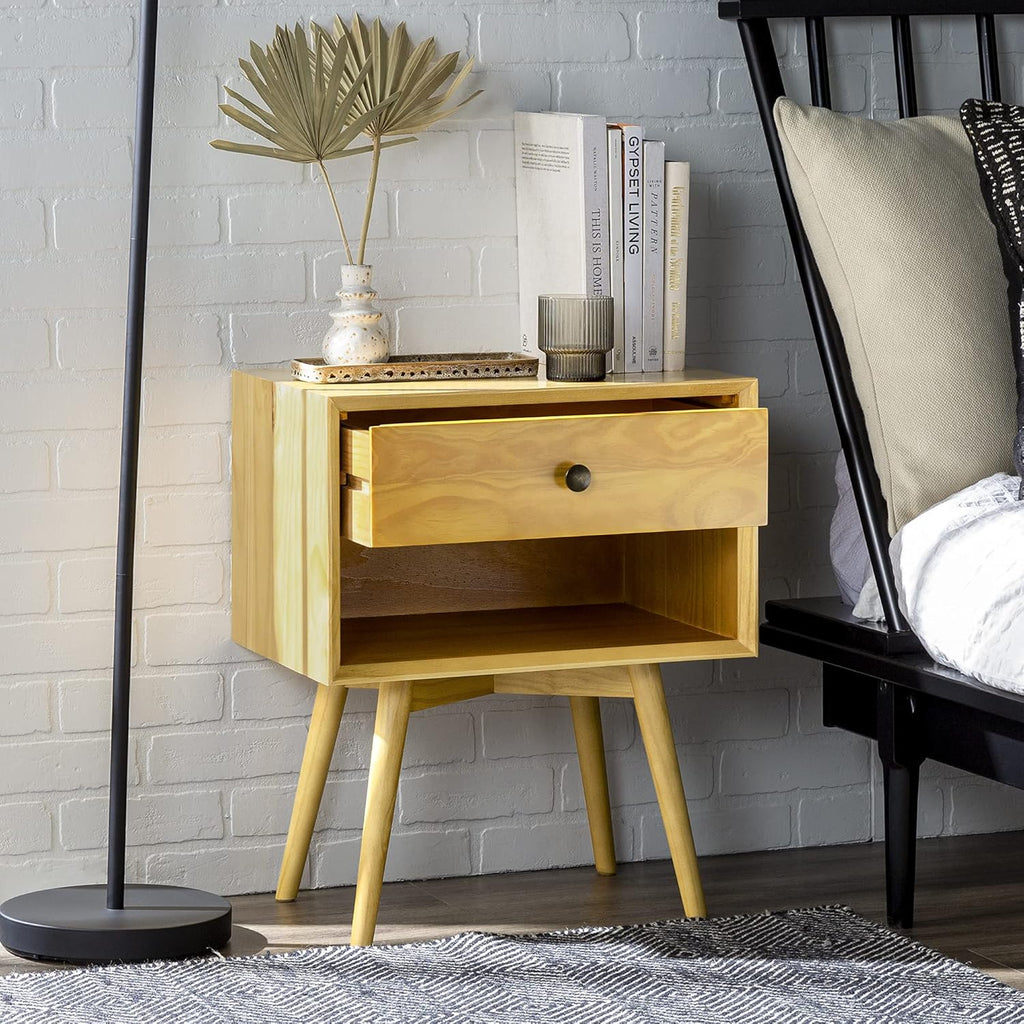 2 Piece 1 Drawer Solid Wood Nightstand Set U791214