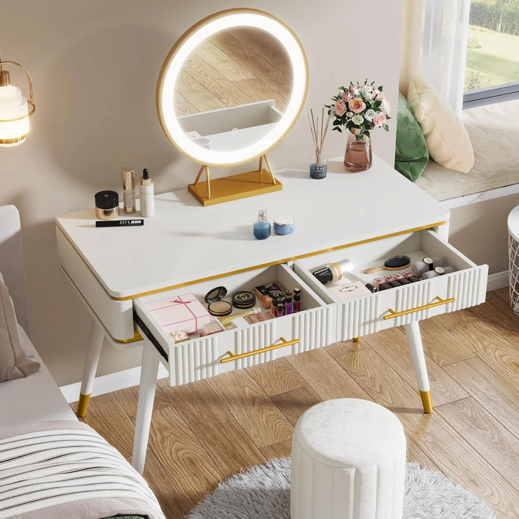 Modern Makeup Vanity Desk with 2 Drawers D806