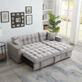 Queen Size L-Shaped Sleeper Sofa Bed with Storage Chaise J153147