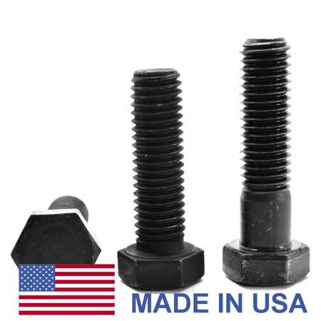 7/8 inch-14 x 8 1/2 inch Fine Thread Grade 5 Hex Cap Screw Medium Carbon Steel Black Oxide Pk 5 H4437