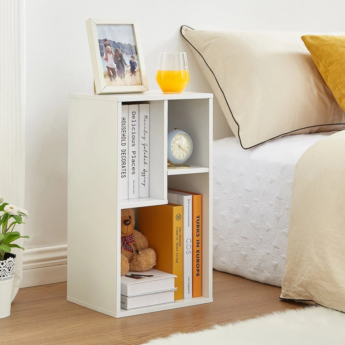 White 2-Tier Wood Bookcase Set of 2 V222