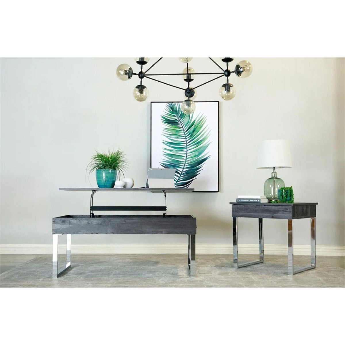 1 Drawer Square Wood End Table H665