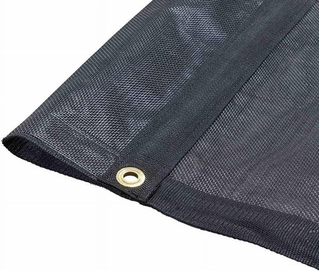 Heavy Duty Black Knitted Mesh Tarp with Grommets 60-70% Shade 6 Ft x 8 Ft. A396879