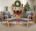 Gray Upholstered Accent Chair Set of 2 R319