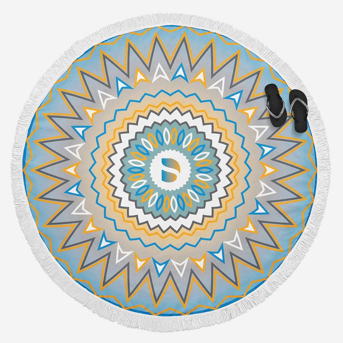 Round Beach Towel with Tassel S8618