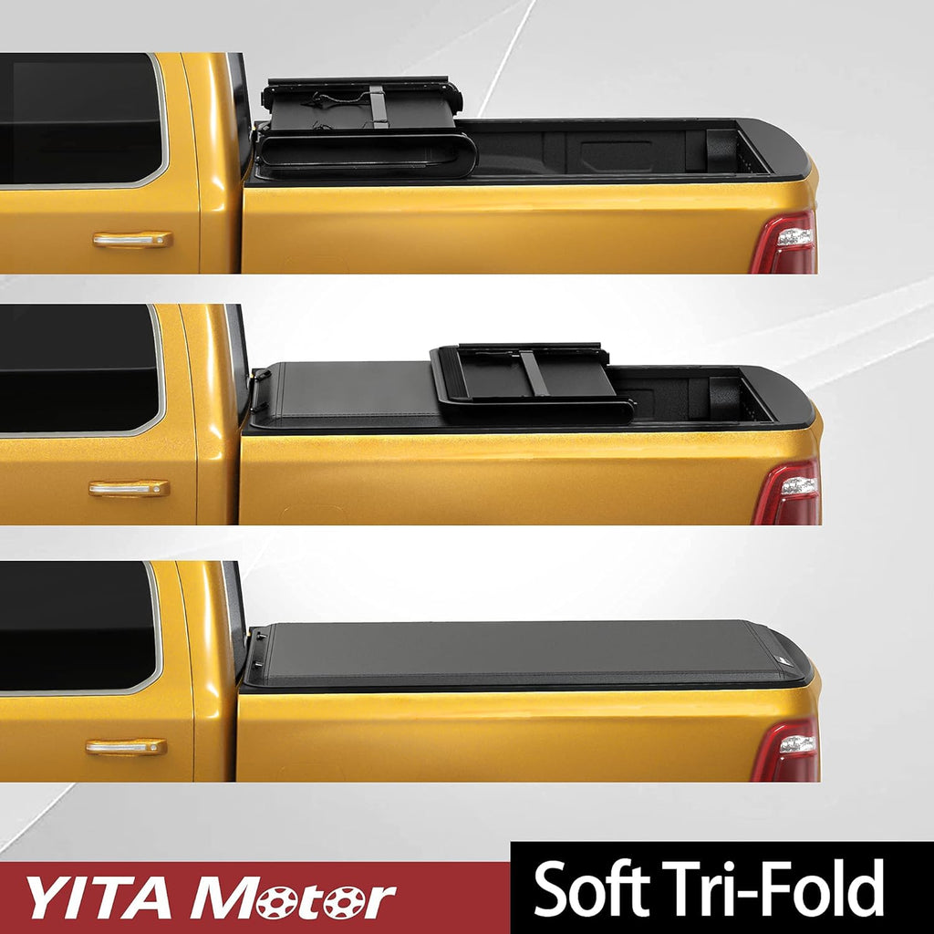 Soft Tri-fold Truck Bed Tonneau Cover for 2019-2022 Chevy Silverado/GMC Sierra 1500, 6.6 ft Bed P724027