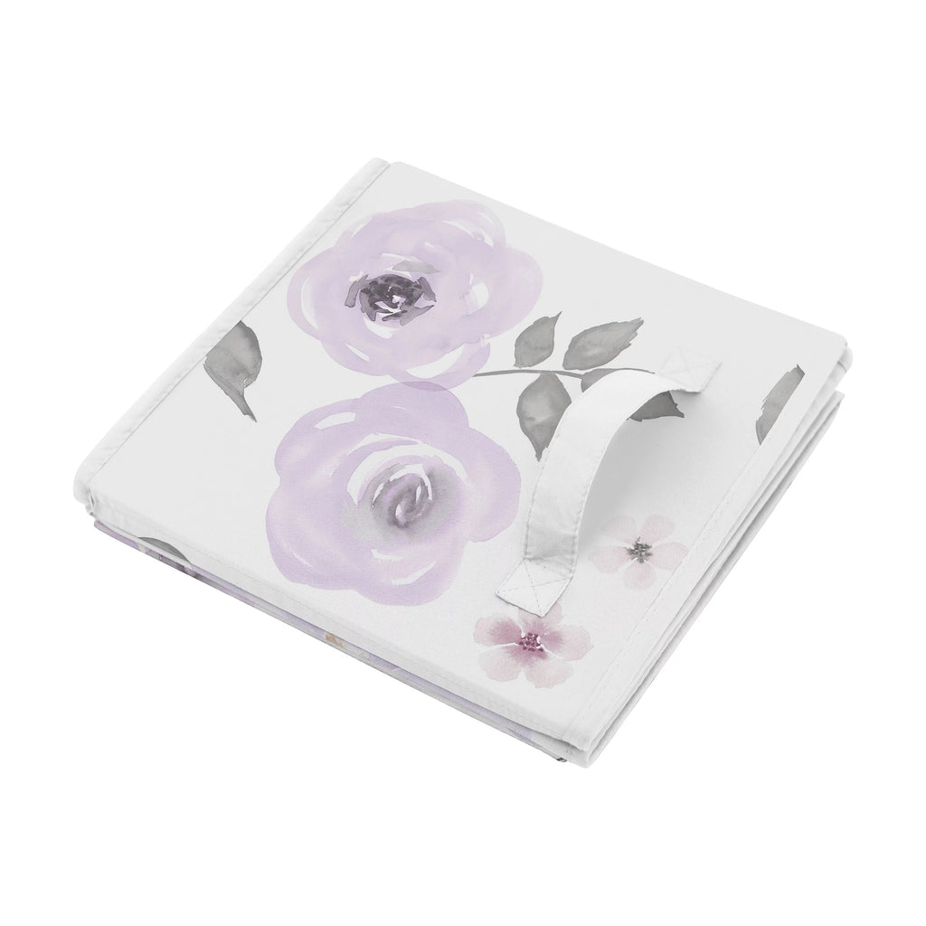 Lavender Purple and Grey Storage Fabric Toy Box N54198