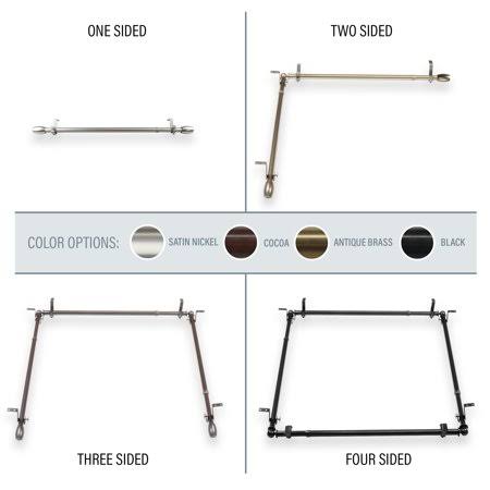 Multi Angle Ceiling Rod Room Divider Adjustable 120-170 inch One Sided Satin T786430