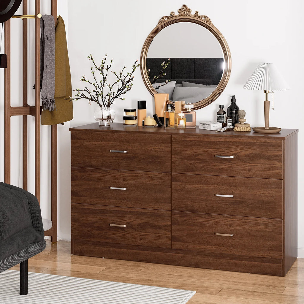 White 6 Drawer Wood Dresser H707