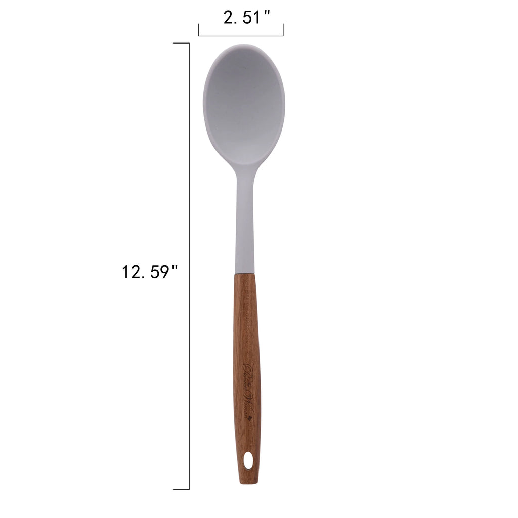 10-Piece Silicone and Acacia Wood Kitchen Utensils Set N363