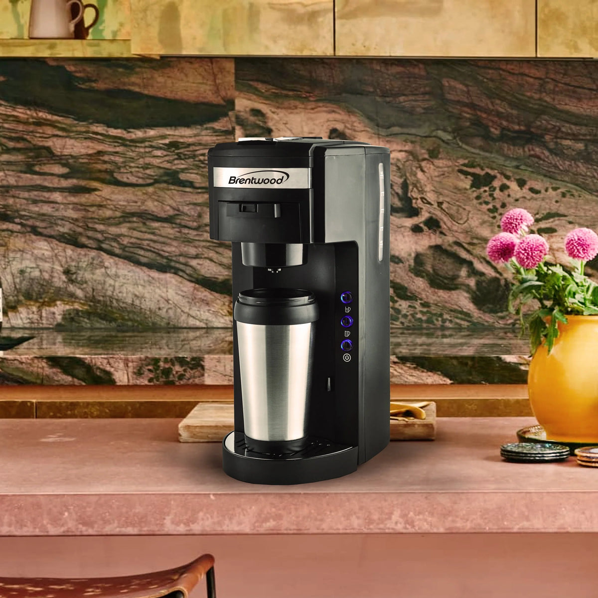 Black Single-Serve Coffee Maker Y7414