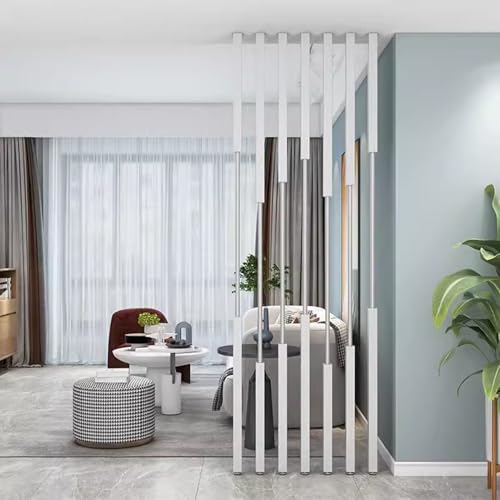 White 8 Pcs Metal Iron Room Divider U388