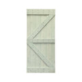 Solid Sage Green Stained Pine Wood Interior Sliding Barn Door Slab B660541