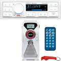 Marine Stereo & Portable Weather Alert Radio Bundle with Bluetooth X96654