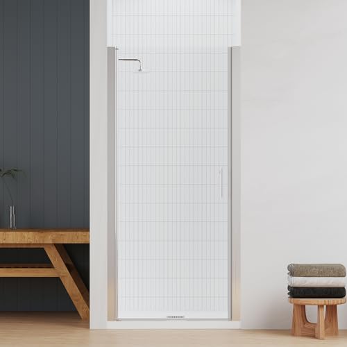 Chrome Semi Frameless Pivot Swing Shower Door, 32 in.W X 72 in.H, Clear Glass U749