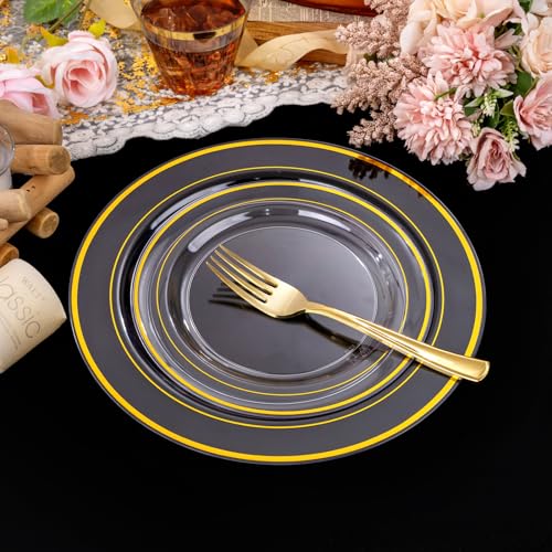 350Pcs Gold Dinnerware Set for 50 Guests O226814