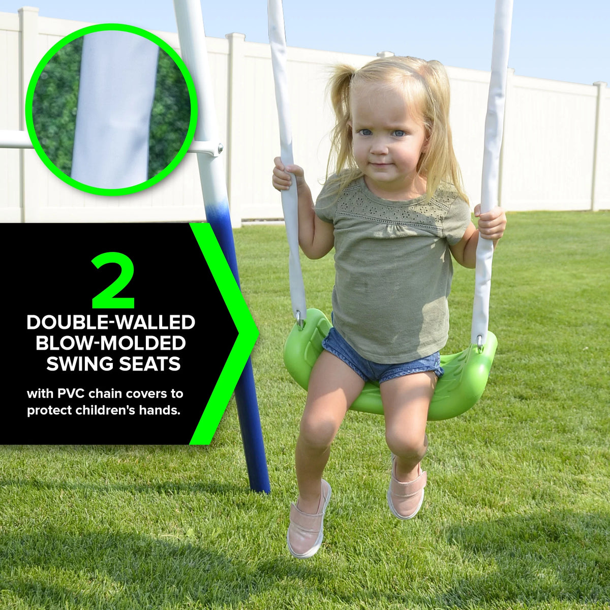 Metal Swing Set with Saucer and Slide X788760