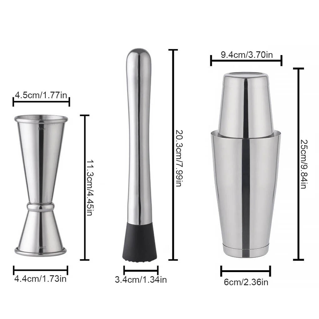 10 Pcs Stainless Steel Bartender Kit U3442