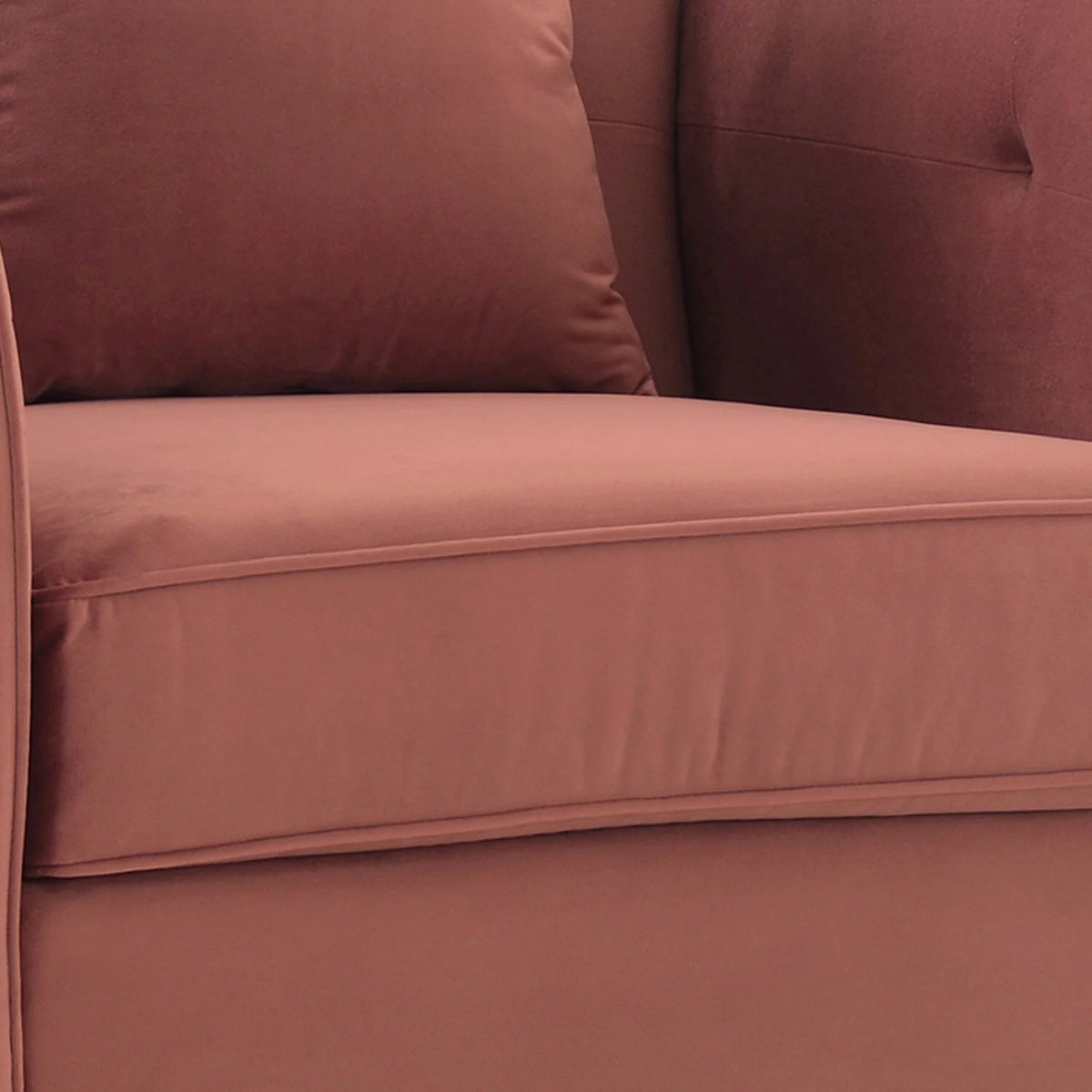 Blush Fabric Upholstered Accent Chair with Brushed Gold Legs B16516