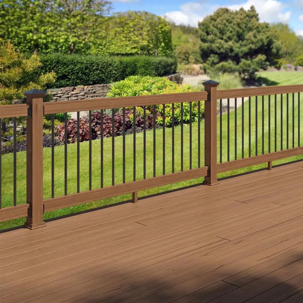 6 ft. Wood Railing Kit with Aluminum Round Balusters Z96159