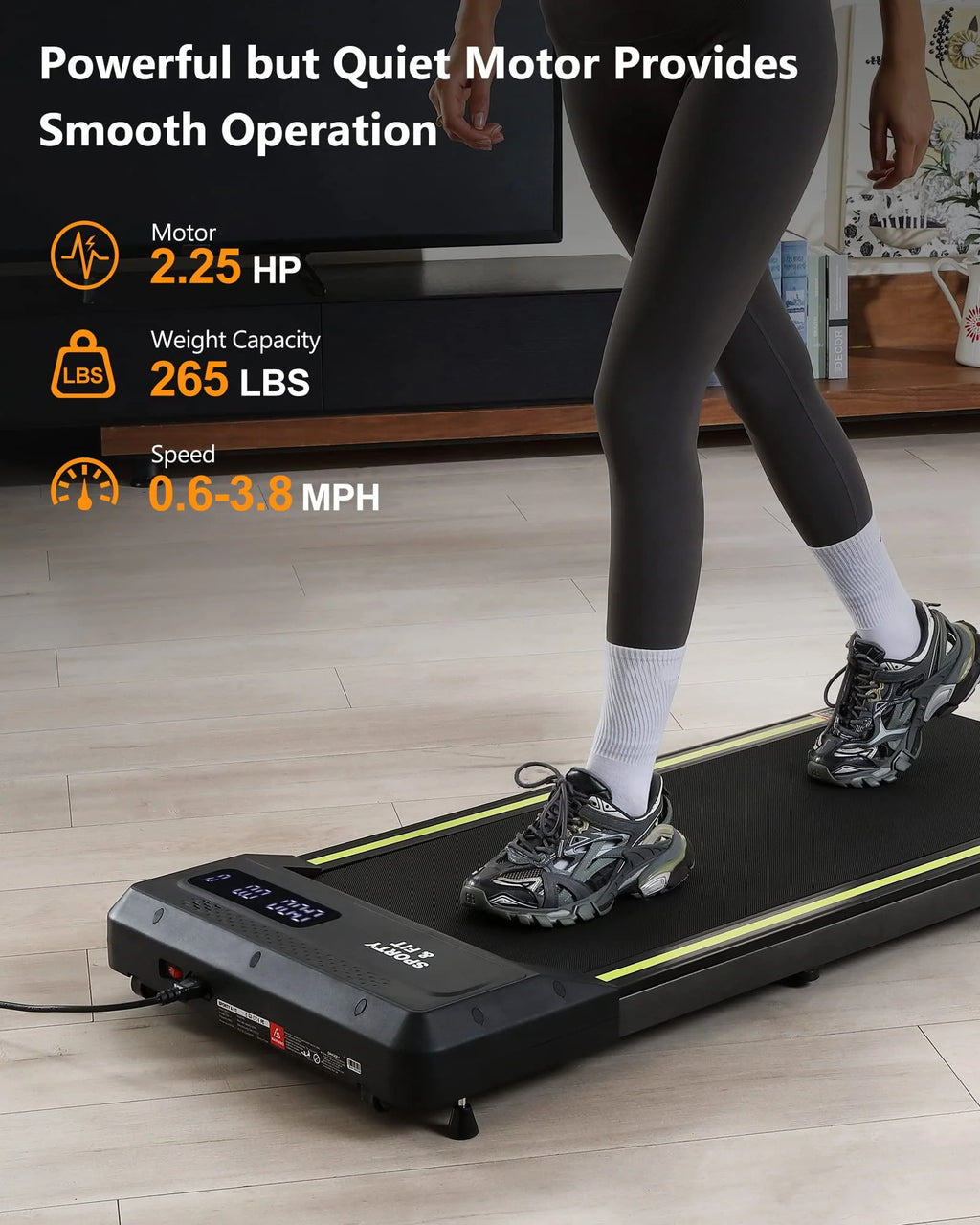 Portable Under Desk Treadmill with Remote Control, Grey S6180