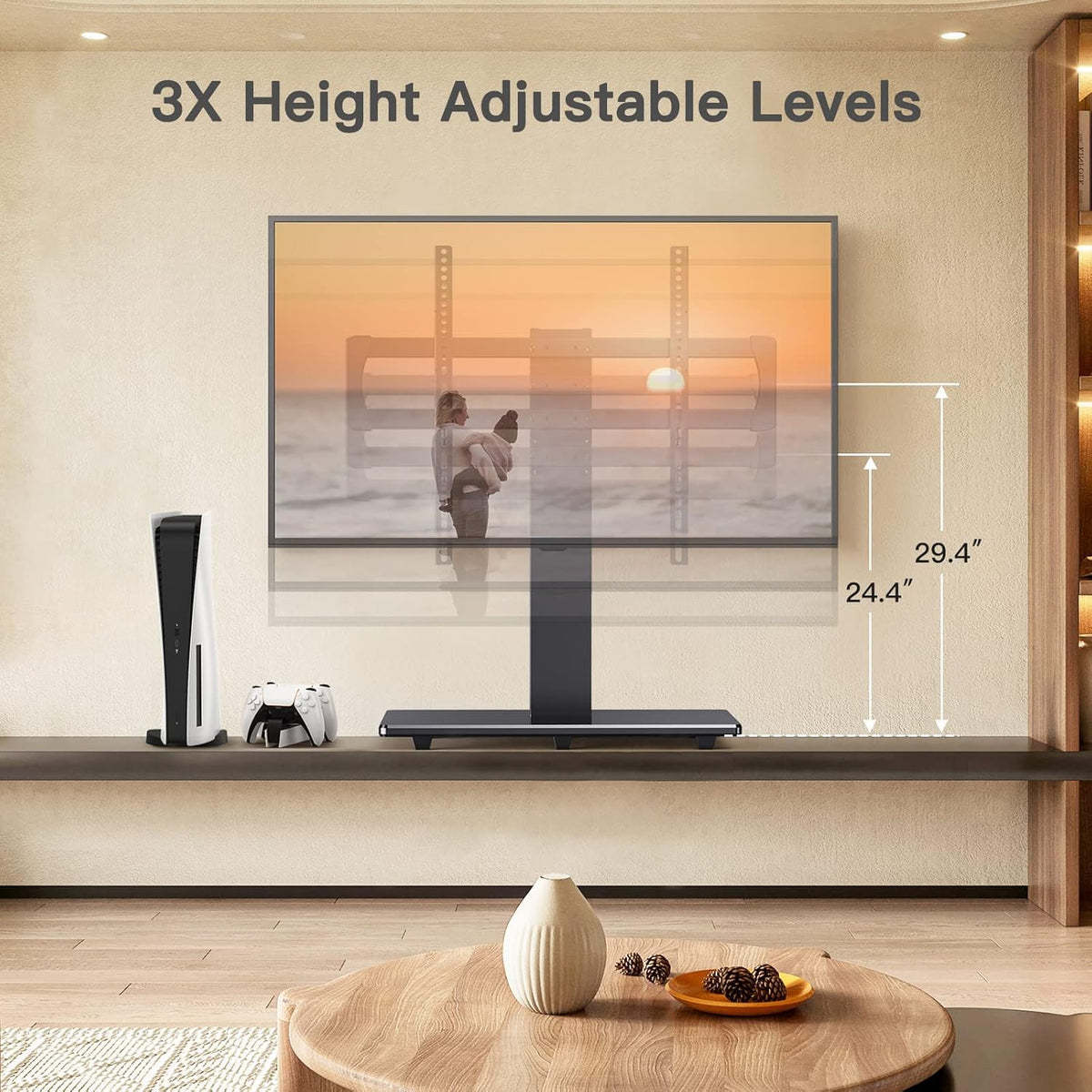 Universal TV Stand Base for 50-85 Inch Flat Curved Screen TVs Height Adjustable X484982