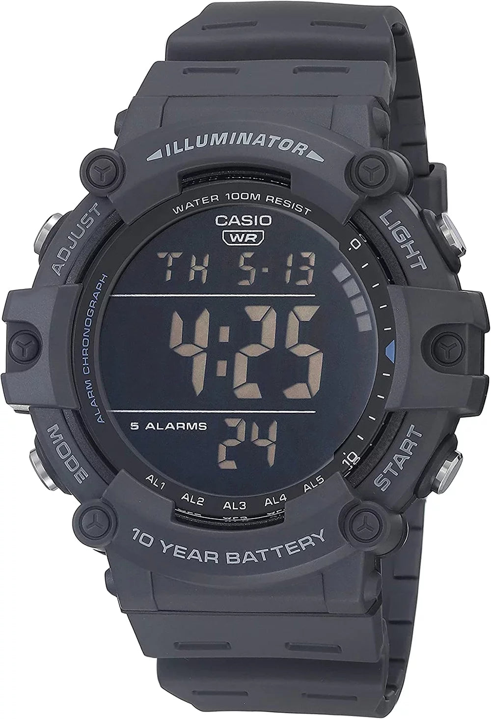 Black Digital Resin Strap Watch Z713332