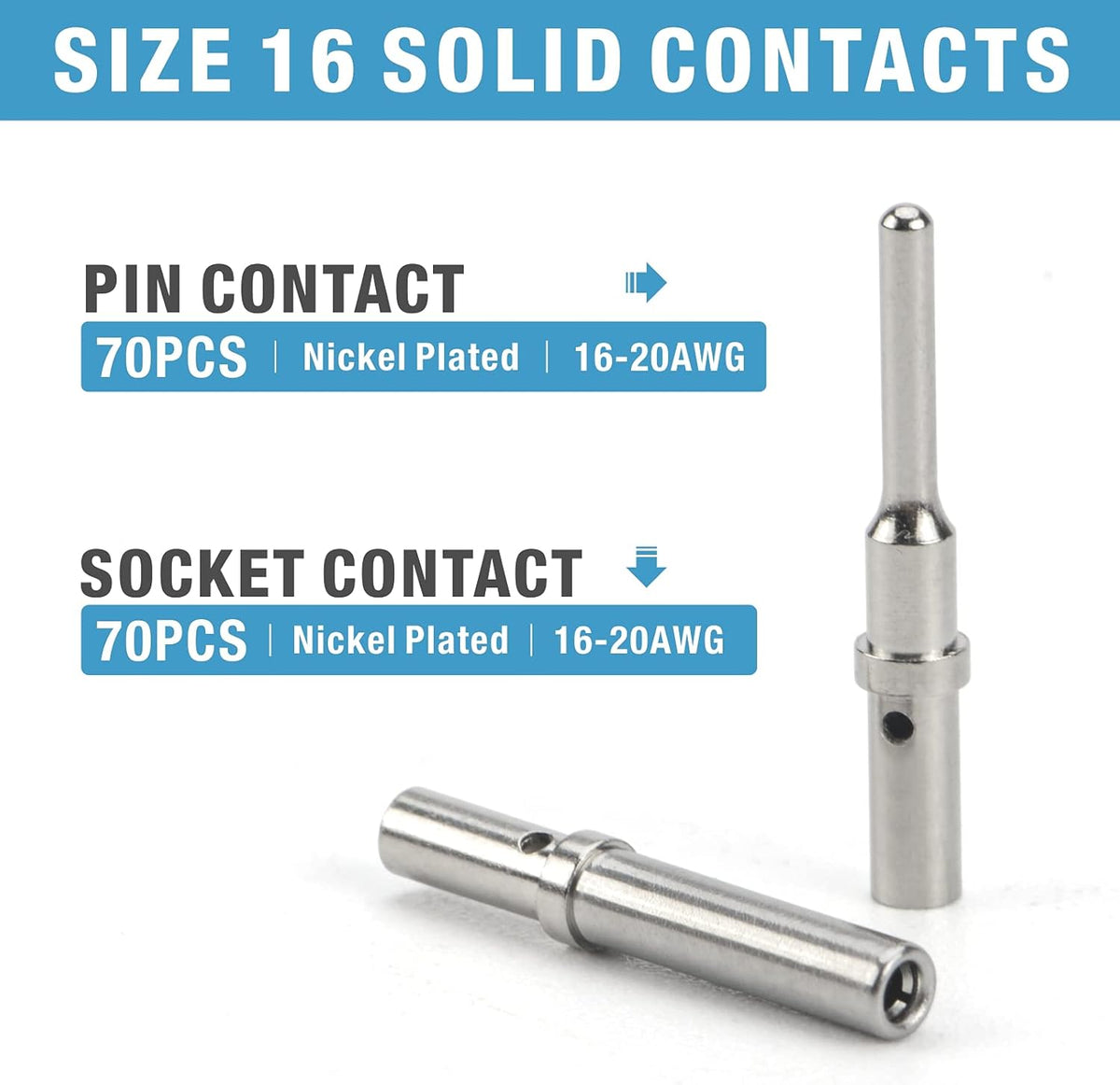 188PCS Gray Connector Kit with 16 Solid Contacts D831
