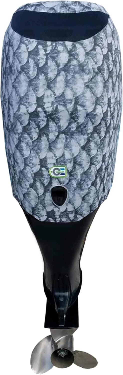 Grey Fish Scales Outboard Motor Cover C54702