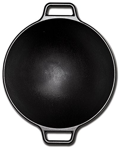 14 Inch Seasoned Cast Iron Wok H902