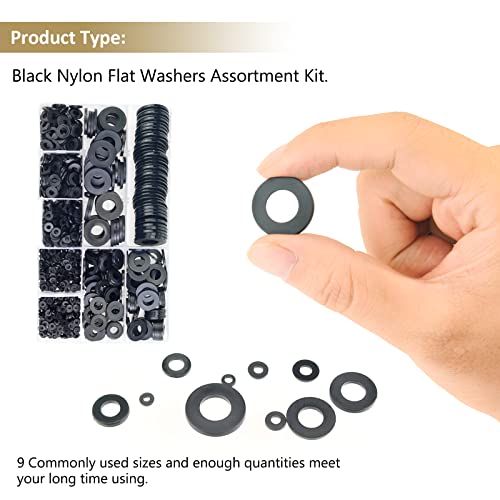 9 Sizes Nylon Flat Washers Assortment Kit M555