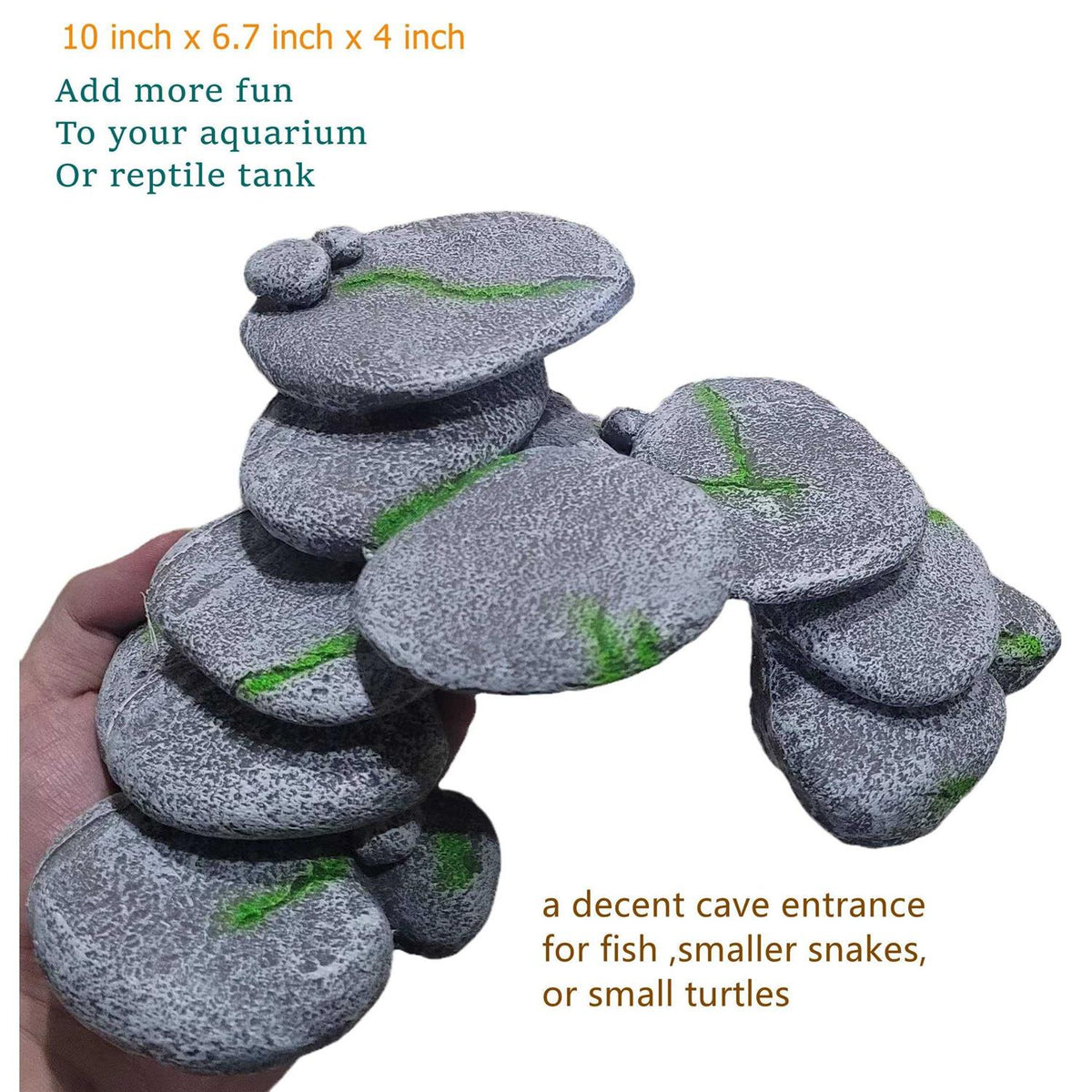 Simulation Cobblestone Aquarium Decoration Hide Cave Q80165