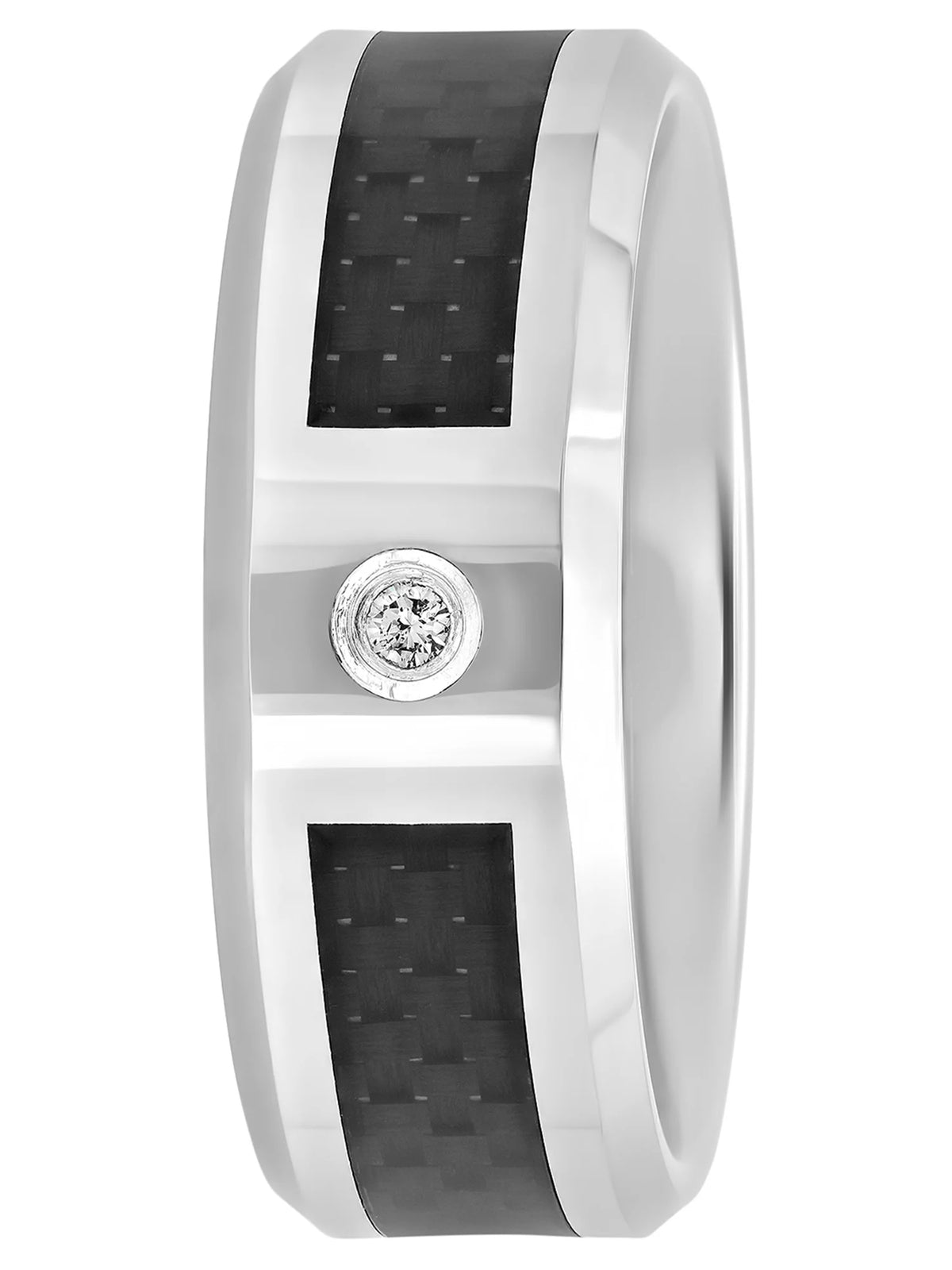 8mm Tungsten Carbon Fiber Men's Ring G2485