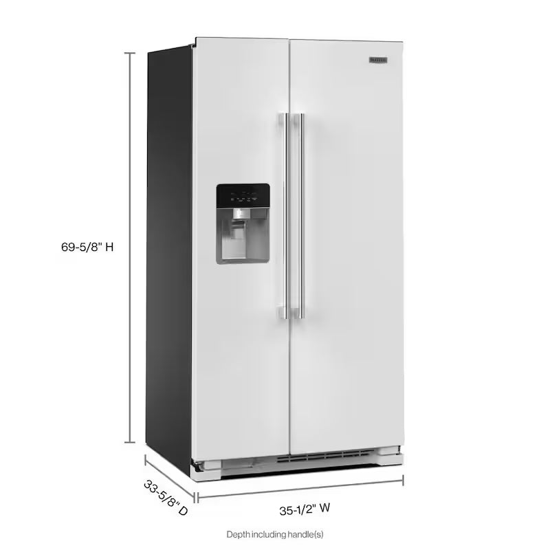 36 in. 25 cu. ft. Side-by-Side Refrigerator in White S587715