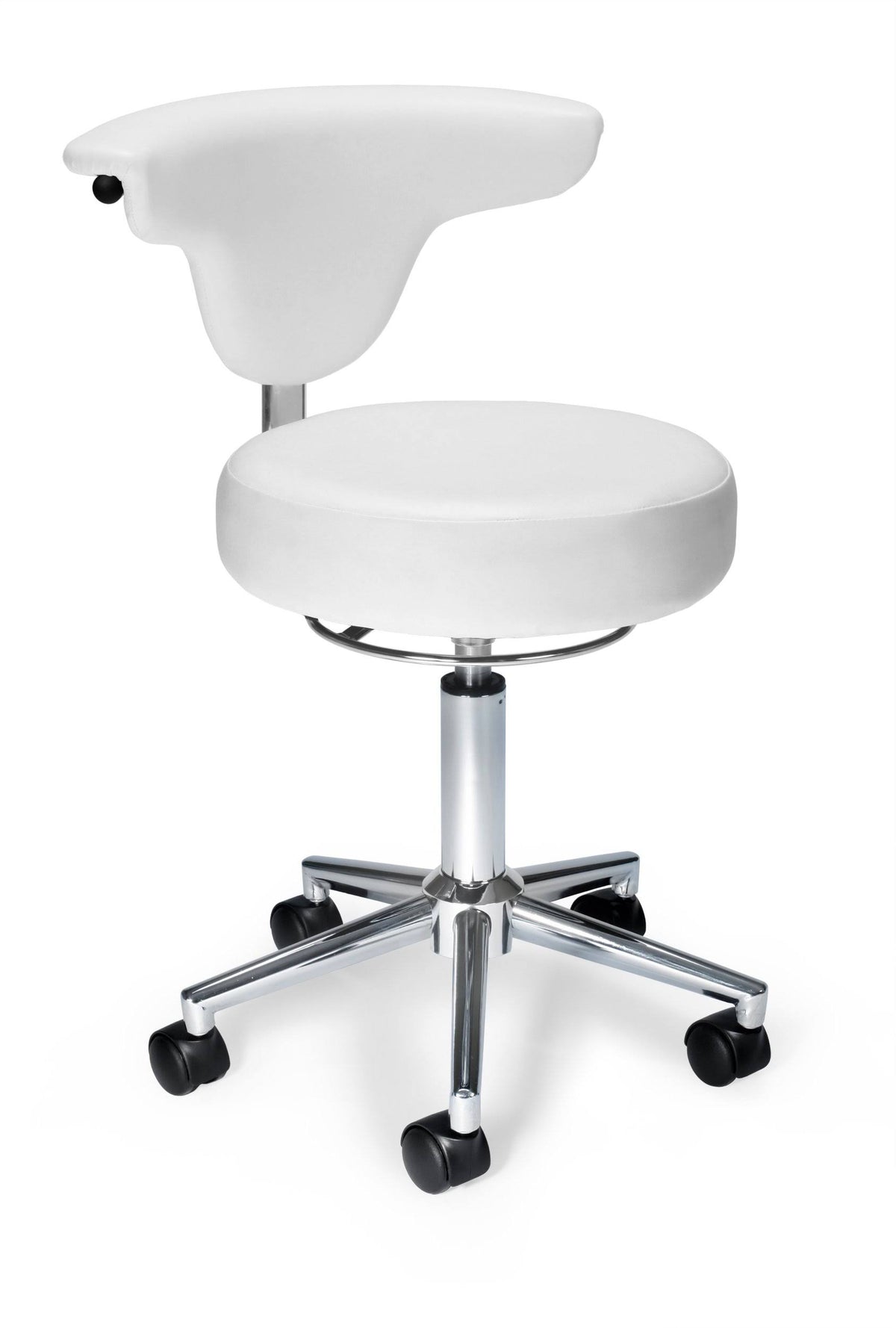 White Faux Leather Adjustable Office Stool P29756