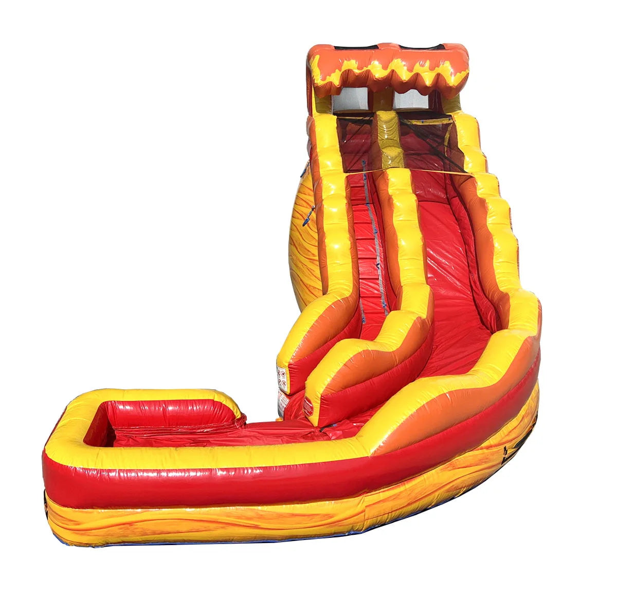 Blue Marble Wave Curved Inflatable Water Slide with Blower V56642