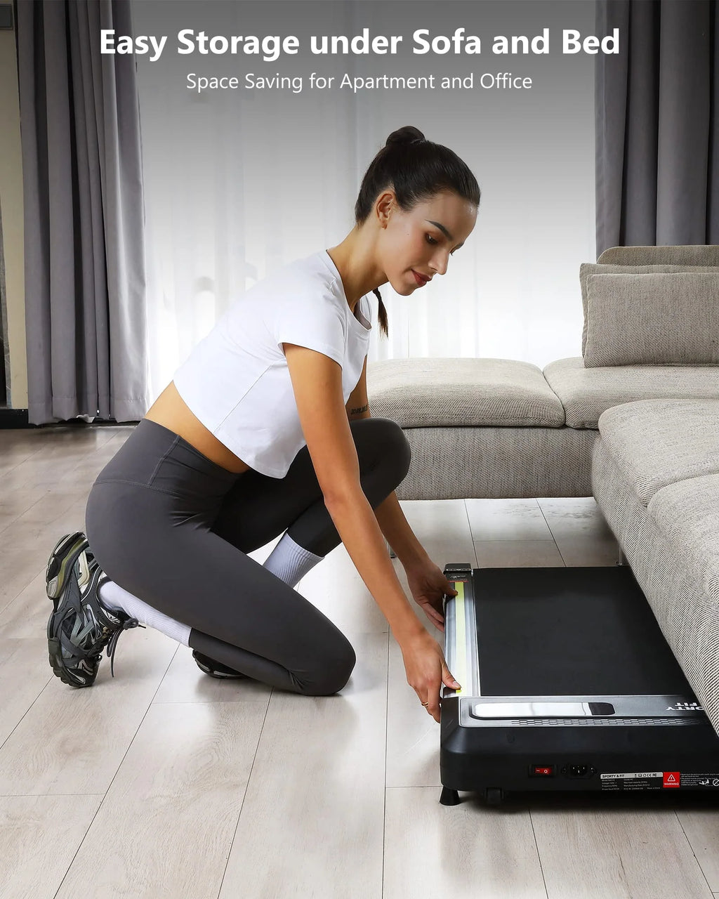 Portable Under Desk Treadmill with Remote Control, Grey S6180