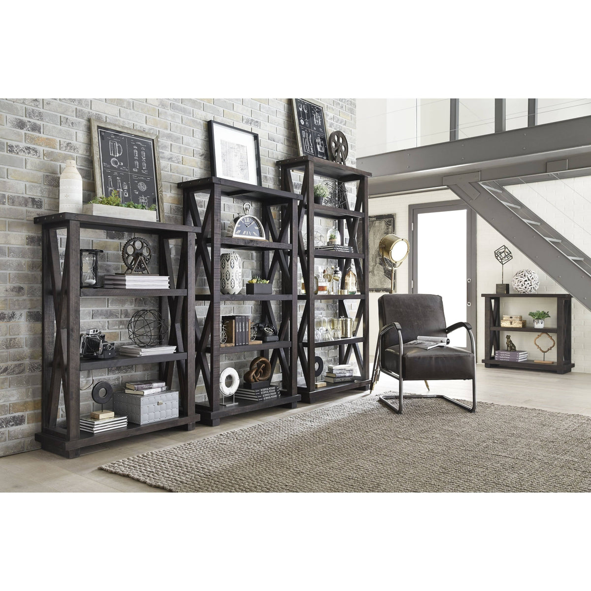 3 Shelf Solid Wood Bookshelf Y23188