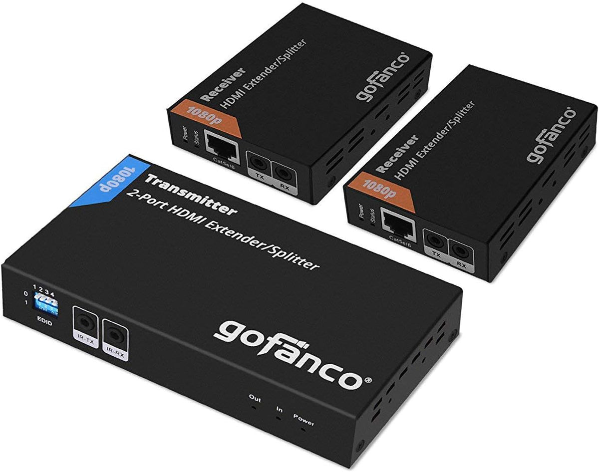 1x4 HDMI Extender Splitter 1080p Over Cat5e/Cat6/Cat7 Ethernet Cable B604374