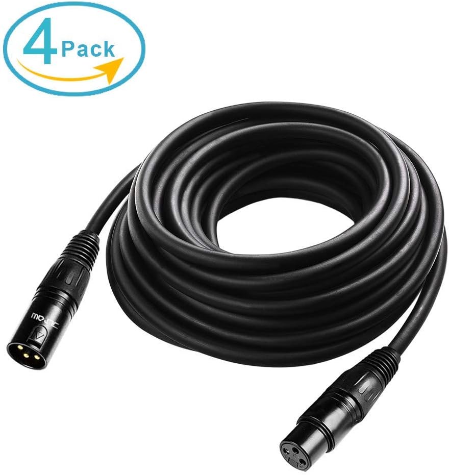 25 ft 3 Pin XLR Male to Female DMX Cable, 4 Pack C962