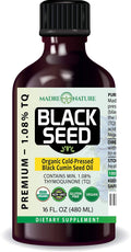 USDA Organic Black Seed Oil Glass Bottle 16 O C801073