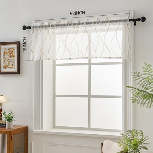White W52 X L18 Inch Voile Curtain Valance C2181