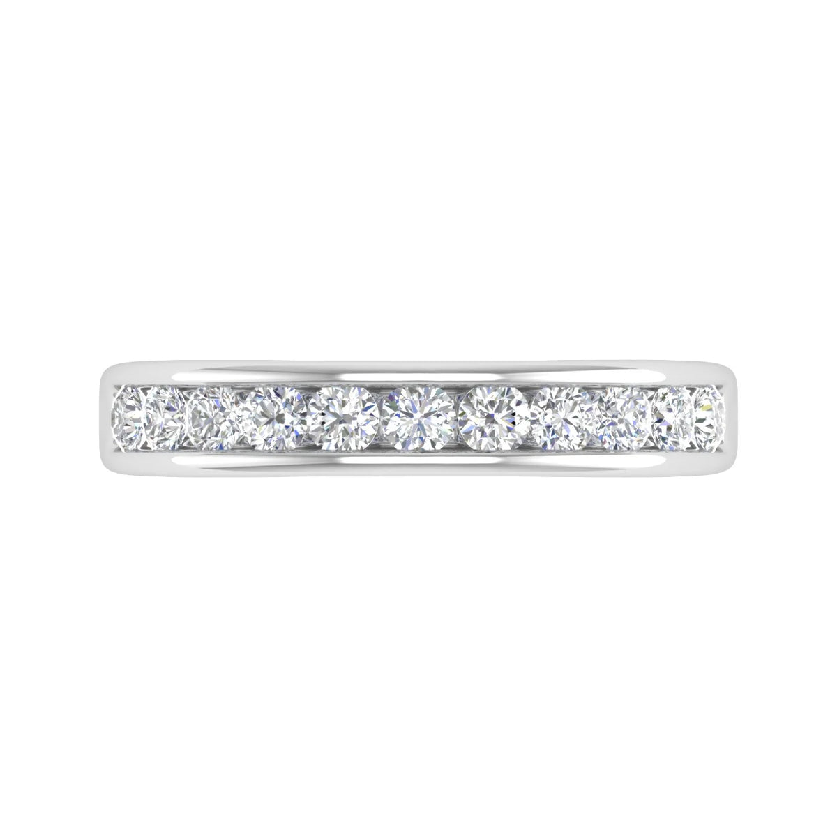 14K White Gold Diamond Wedding Band Ring J865