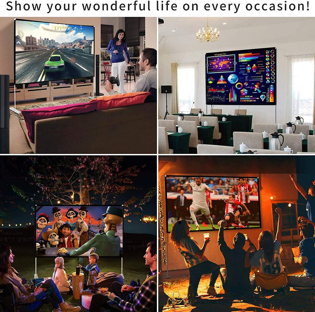 120 inch Portable Projection Screen with Stand and Carry Bag C57746