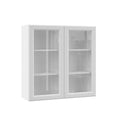 36x36x12 in. White Wall Kitchen Cabinet with Glass Doors M1085
